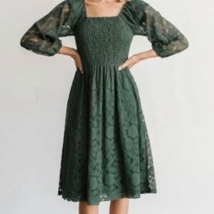 Baltic Born Brisbane Lace Smocked Dress | Evergreen